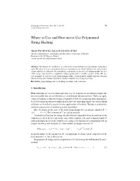 Horner's Method: a Fast Method of Evaluating a Polynomial String Hash