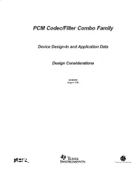 Line Card Codec/Filter Combo System/Design