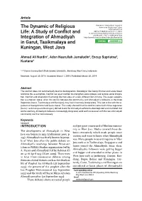 The Dynamic of Religious Life: a Study of Conflict and Integration Of