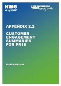 Appendix 2.2 Customer Engagement Summaries for Pr19