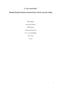 Concept Testing in New Product Development: Investigating the Effects of Prototype Trial