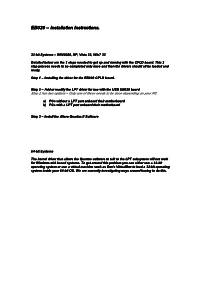 EB020 – Installation Instructions. Installation Instructions