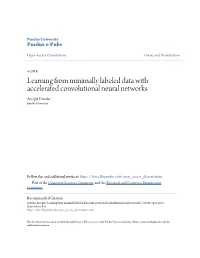 Learning from Minimally Labeled Data with Accelerated Convolutional Neural Networks Aysegul Dundar Purdue University