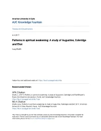 Patterns in Spiritual Awakening: a Study of Augustine, Coleridge and Eliot