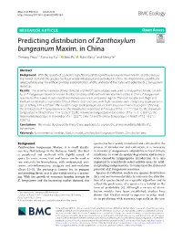 Predicting Distribution of Zanthoxylum Bungeanum Maxim. in China Zhihang Zhuo1,3, Danping Xu1,2* , Biao Pu2 , Rulin Wang4 and Meng Ye5
