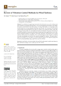 Review of Vibration Control Methods for Wind Turbines