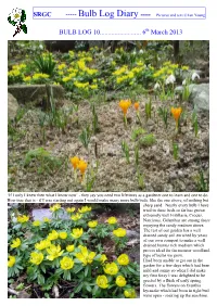 SRGC BULB LOG DIARY---Pictures and Text © Ian Young