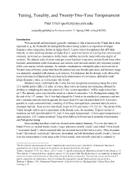 Tuning, Tonality, and 22-Tone Temperament