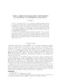 Cdiff: a Reduce Package for Computations in Geometry of Differential Equations