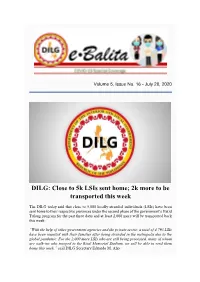Close to 5K Lsis Sent Home; 2K More to Be Transported This Week