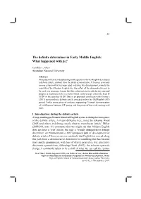 The Definite Determiner in Early Middle English