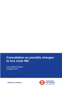 Consultation on Possible Changes to Bus Route 462