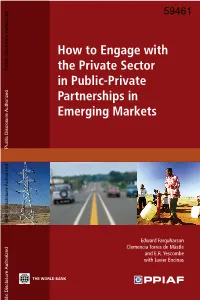 How to Engage with the Private Sector in Public-Private Partnerships in Emerging Markets