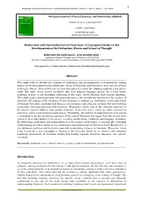 Modernism and Postmodernism in Feminism: a Conceptual Study on the Developments of Its Defination, Waves and School of Thought