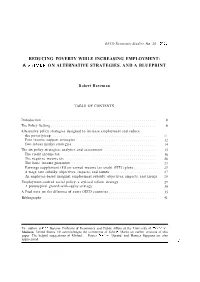 Reducing Poverty While Increasing Employment: a Primer on Alternative Strategies