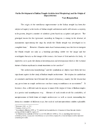 1 on the Development of Indian Temple Architectural Morphology
