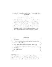 A Survey on Tame Abstract Elementary Classes