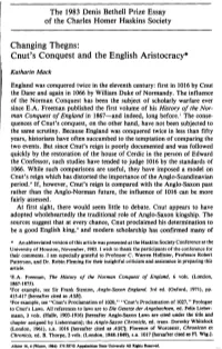 Changing Thegns: Cnut's Conquest and the English Aristocracy*
