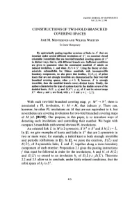 Constructions of Two-Fold Branched Covering Spaces