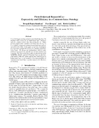 First-Orderized Researchcyc: Expressivity and Efficiency in A