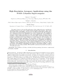 High Resolution Aerospace Applications Using the NASA Columbia Supercomputer