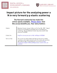 Impact Picture for the Analyzing Power a N in Very Forward Pp Elastic
