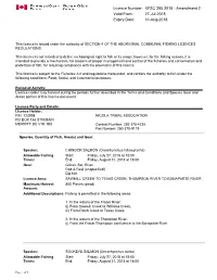 Licence Number: XFSC 285 2018 - Amendment 2 Valid From: 27-Jul-2018 Expiry Date: 31-Aug-2018