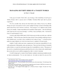 MANAGING SECURITY RISKS in a VIOLENT WORLD by Mark A