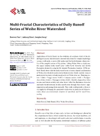 Multi-Fractal Characteristics of Daily Runoff Series of Weihe River Watershed