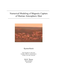 Numerical Modeling of Magnetic Capture of Martian Atmospheric Dust ______
