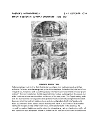 Pastor's Meanderings 3 – 4 October 2020 Twenty