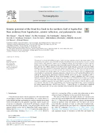 Seismic Potential of the Dead Sea Fault in the Northern Gulf of Aqaba