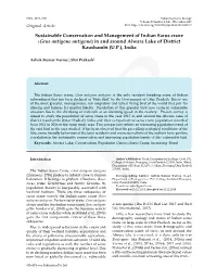 Sustainable Conservation and Management of Indian Sarus Crane (Grus Antigone Antigone) in and Around Alwara Lake of District Kaushambi (U.P.), India