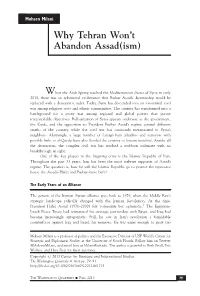 Why Tehran Won't Abandon Assad(Ism)