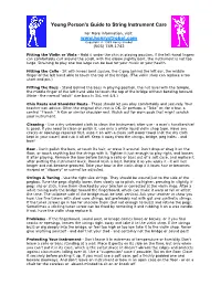 Young Person's Guide to String Instrument Care