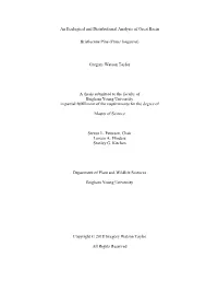 An Ecological and Distributional Analysis of Great Basin Bristlecone Pine (Pinus Longaeva)
