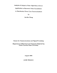 Analysis of Adaptive Filter Algorithms with an Application to Harmonic