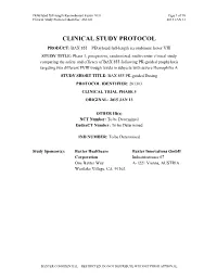Clinical Study Protocol Identifier: 261303 2015 JAN 13