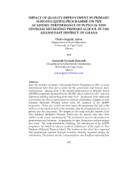 Impact of Quality Improvement in Primary Schools