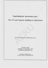 The UN and Capacity-Building in Afghanistan