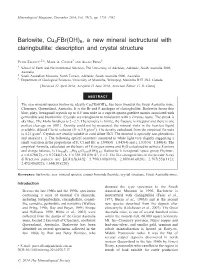 6, a New Mineral Isotructural with Claringbullite: Description and Crystal Structure