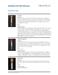 Healthlab Test Tube Directory