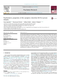 Psychometric Properties of the Symptom Check-List-90-R in Prison Inmates