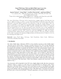 1 James Webb Space Telescope Initial Mid-Course Correction Monte Carlo Implementation Using Task Parallelism Jeremy Petersen
