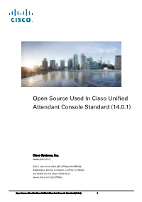 Cisco Unified Attendant Console Standard 14.0.1 Open Source