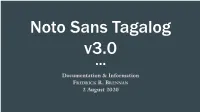 Noto Sans Tagalog V3 Documentation