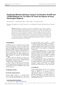 Paskibraka Member Selection Using a Combination of AHP and TOPSIS Methods on the Office of Youth and Sports of Kutai Kartanegara Regency