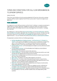 Terms and Conditions for Call Flow Broadband and Telephony Services