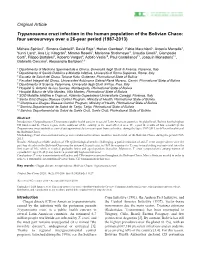 Trypanosoma Cruzi Infection in the Human Population of the Bolivian Chaco: Four Serosurveys Over a 26-Year Period (1987-2013)
