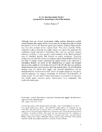 1 Are We Ignoring Supply Shocks? a Proposal for Monitoring Cyclical